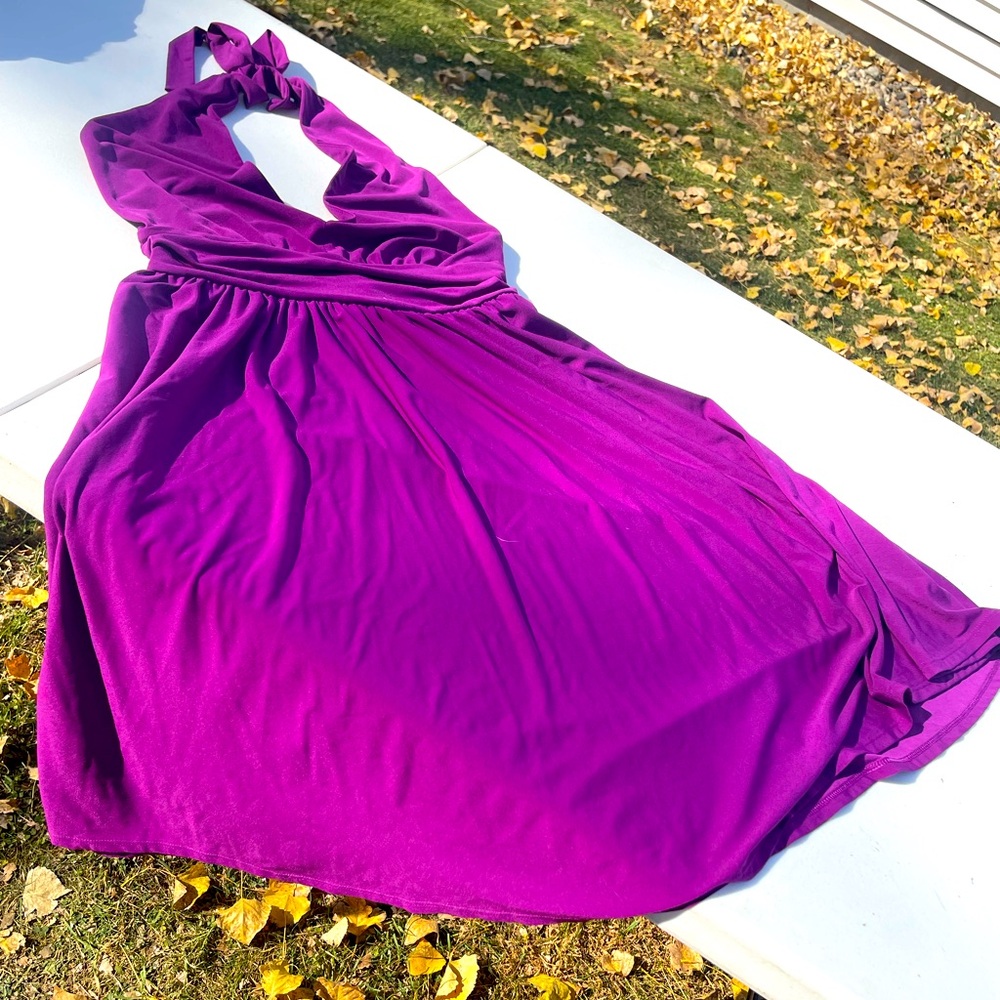 Halter v-neck A-Line dress. Size Medium